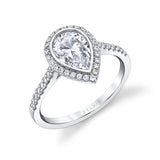 Pear Shaped Bezel Set Engagement Ring - Anita
