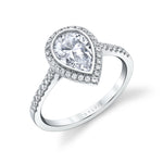 Pear Shaped Bezel Set Engagement Ring - Anita