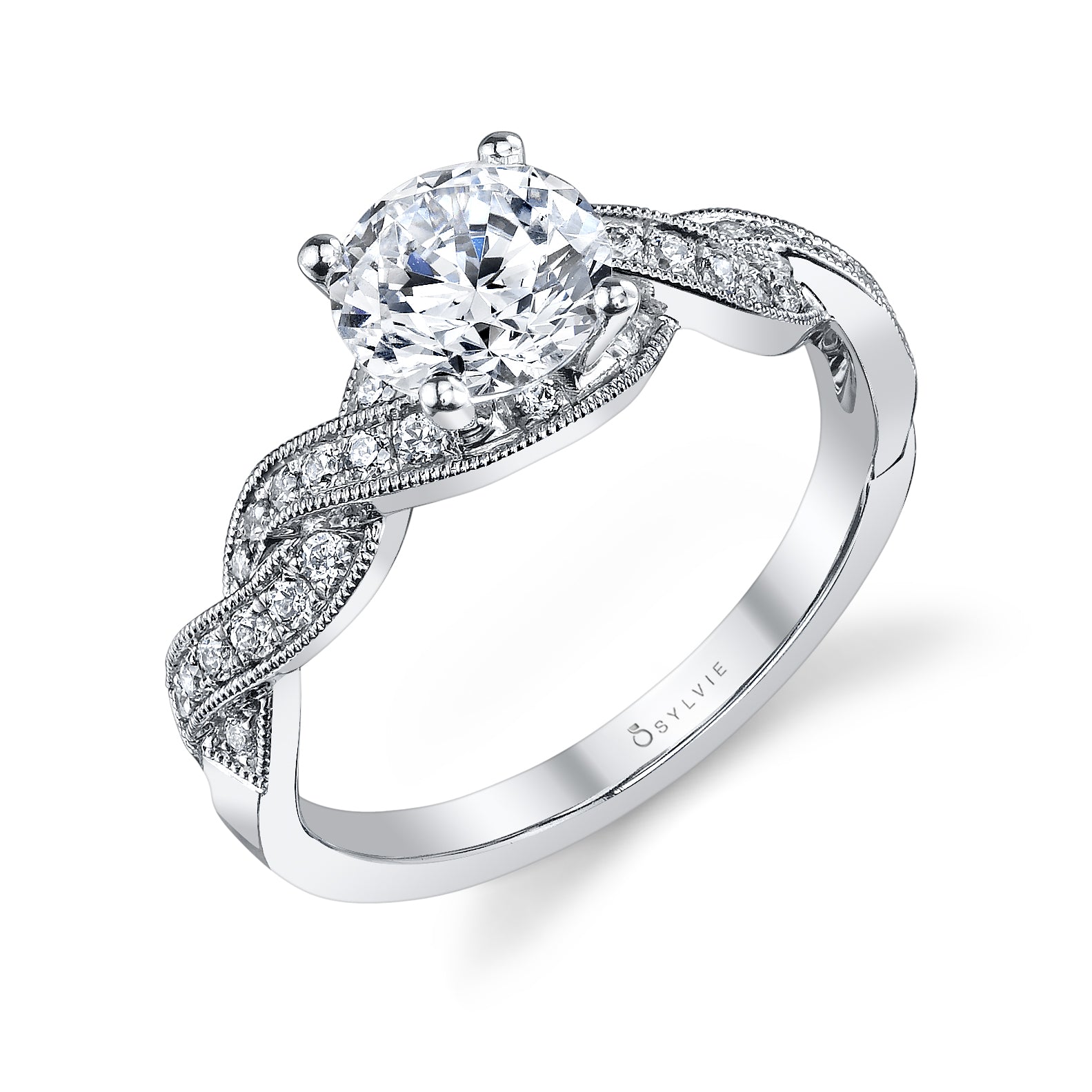 Penelope - Round Spiral Engagement Ring