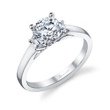 Kathia - Modern Three Stone Engagement Ring