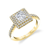 Double Halo Princess Cut Engagement Ring - Melodie