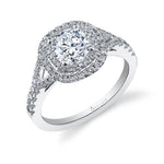 Rose - Cushion Shaped Double Halo Engagement Ring