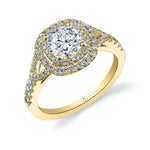 Rose - Cushion Shaped Double Halo Engagement Ring
