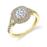 Rose - Cushion Shaped Double Halo Engagement Ring