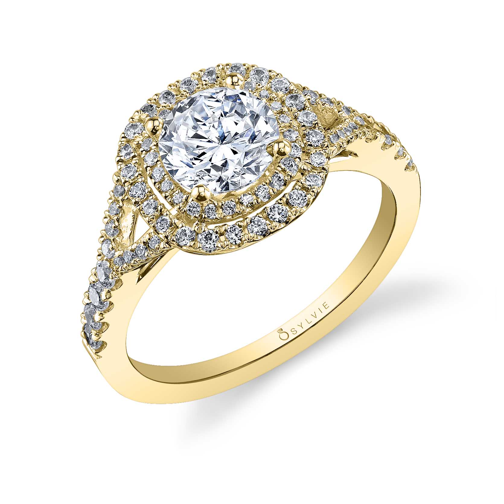 Rose - Cushion Shaped Double Halo Engagement Ring