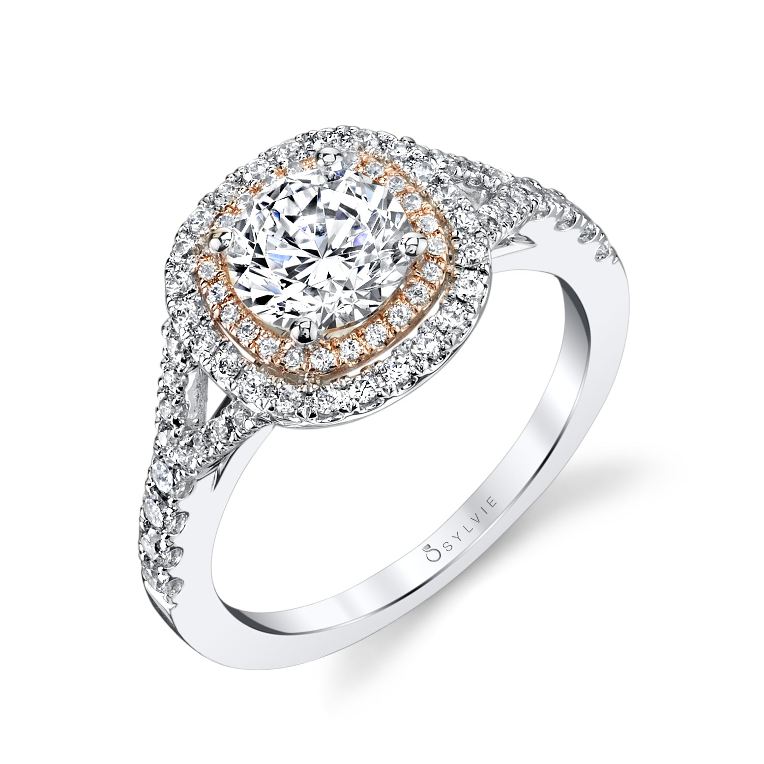 Rose - Cushion Shaped Double Halo Engagement Ring