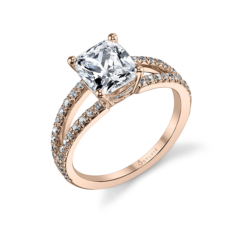 Marie - Cushion Cut Split Shank Engagement Ring
