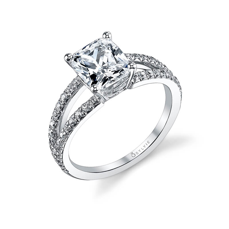 Marie - Cushion Cut Split Shank Engagement Ring