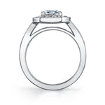 Adele - Vintage Inspired Emerald Cut Halo Engagement Ring