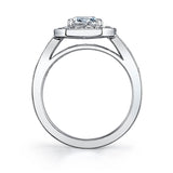 Adele - Vintage Inspired Emerald Cut Halo Engagement Ring