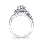 Grace - Unique Double Halo Engagement Ring Two Tone