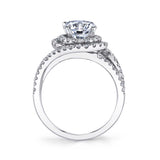 Grace - Unique Double Halo Engagement Ring Two Tone