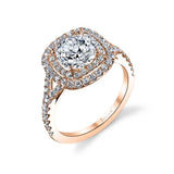 Marielle - Classic Double Cushion Halo Engagement Ring