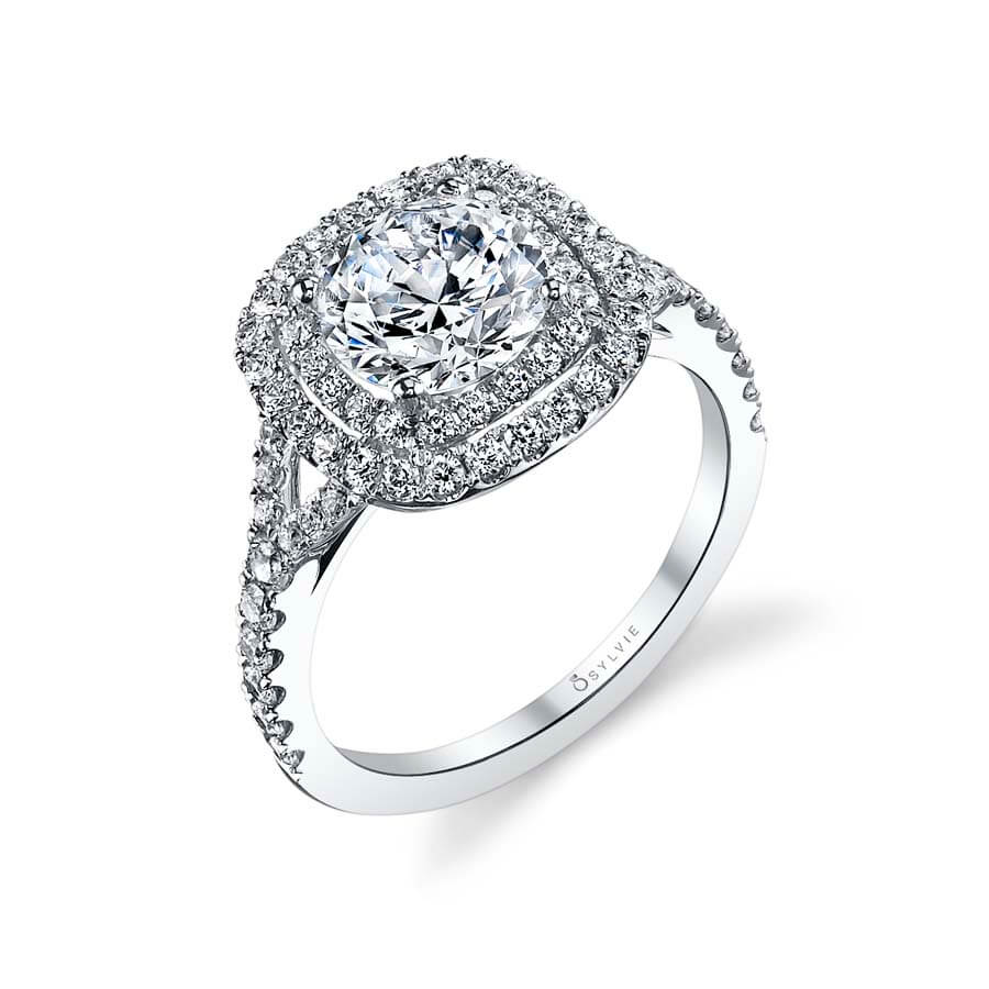 Marielle - Classic Double Cushion Halo Engagement Ring