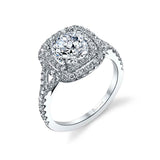 Marielle - Classic Double Cushion Halo Engagement Ring