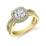 Filipa - Split Shank Engagement Ring with Halo