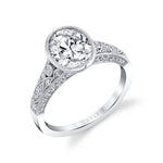 Oval Engagement Ring with Bezel Setting - Barbara