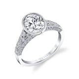 Oval Engagement Ring with Bezel Setting - Barbara