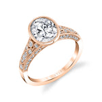 Oval Engagement Ring with Bezel Setting - Barbara