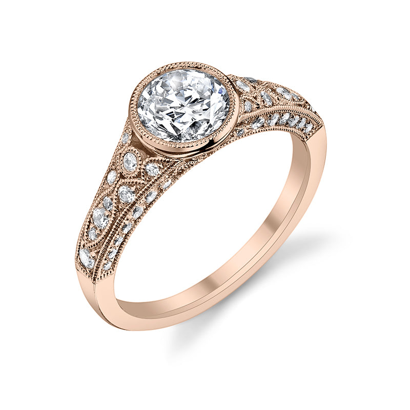 Barbara - Round Vintage Bezel Set Engagement Ring