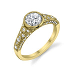 Barbara - Round Vintage Bezel Set Engagement Ring