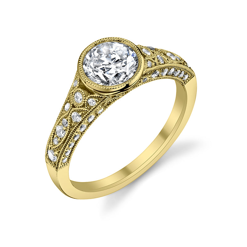 Barbara - Round Vintage Bezel Set Engagement Ring