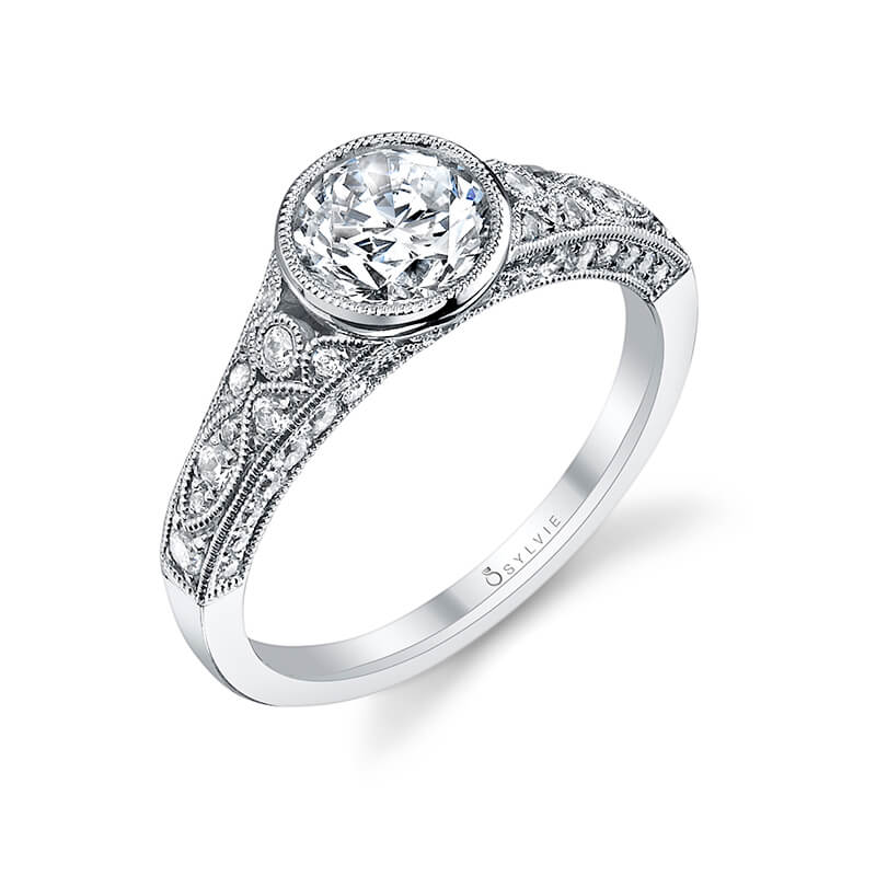 Barbara - Round Vintage Bezel Set Engagement Ring