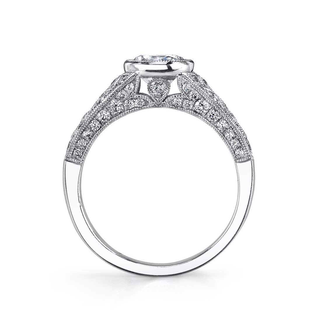 Barbara - Cushion Cut Vintage Bezel Set Engagement Ring