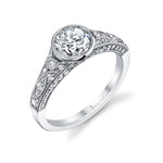 Barbara - Round Vintage Bezel Set Engagement Ring