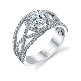 Francoise - Modern Spiral Engagement Ring with Split Shank
