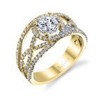Francoise - Modern Spiral Engagement Ring with Split Shank