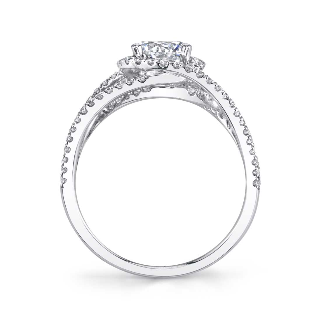 Francoise - Modern Spiral Engagement Ring with Split Shank
