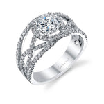 Francoise - Modern Spiral Engagement Ring with Split Shank