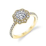 Daisi - Floral Inspired Halo Engagement Ring