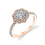 Daisi - Floral Inspired Halo Engagement Ring