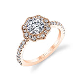 Daisi - Floral Inspired Halo Engagement Ring