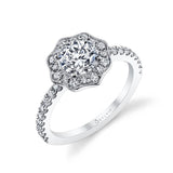Daisi - Floral Inspired Halo Engagement Ring