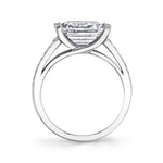 Maya - Modern East West Emerald Engagement Ring