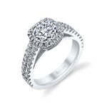 Cushion Halo Engagement Ring - Odette