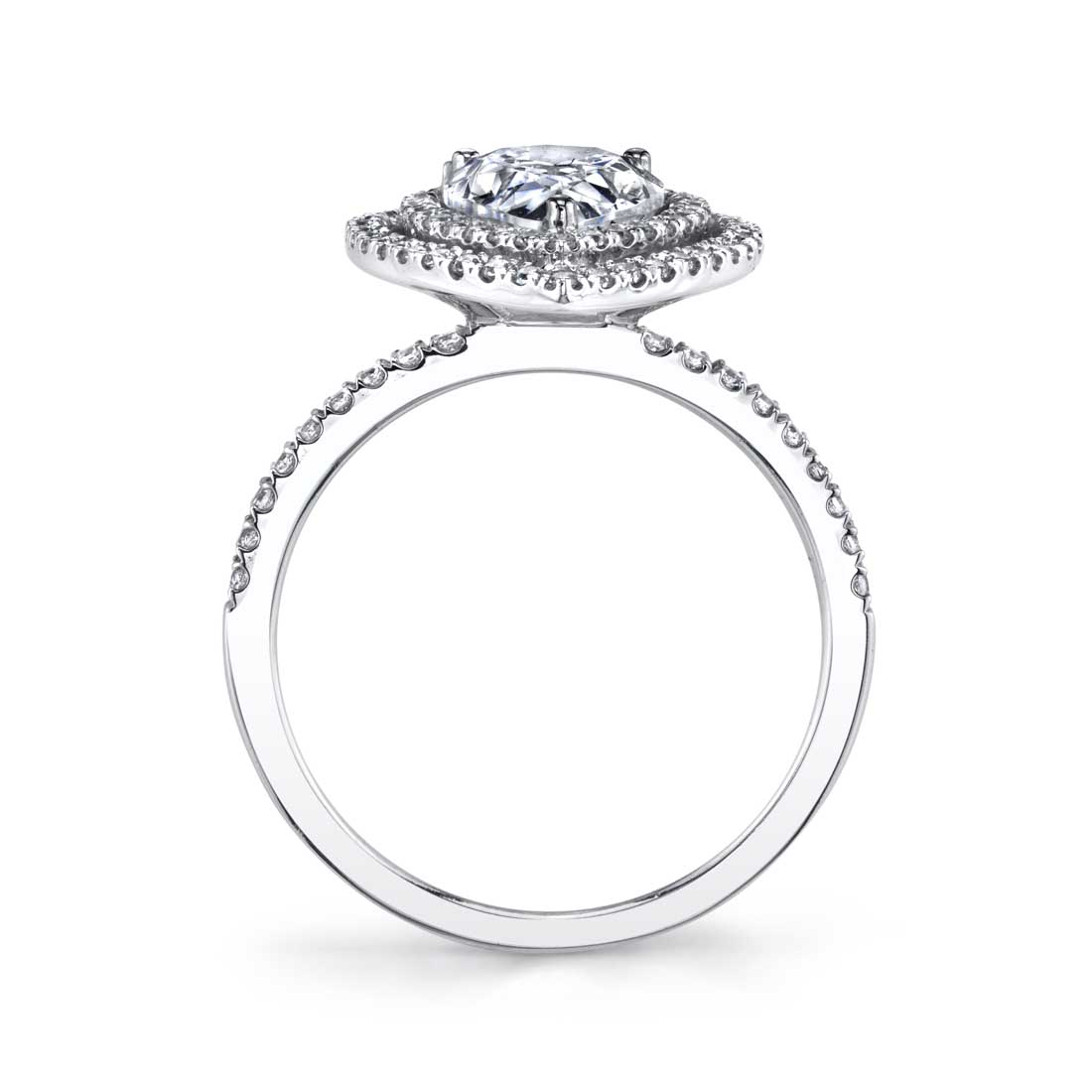 Violette - Pear Shaped Engagement Ring with Double Halo