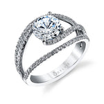 Celia - Unique Split Shank Swirl Engagement Ring