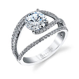 Celia - Unique Split Shank Swirl Engagement Ring