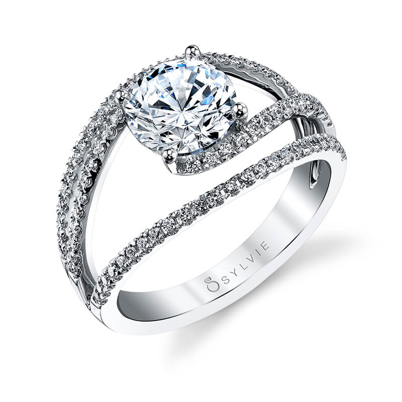 Celia - Unique Split Shank Swirl Engagement Ring