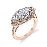 Julee - Marquise Shaped Double Halo Engagement Ring