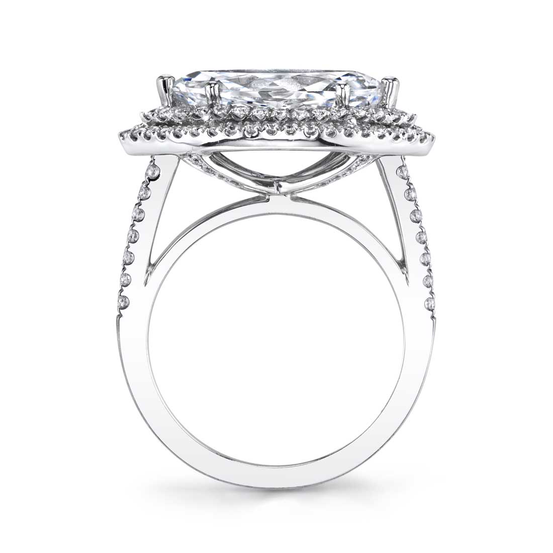 Julee - Marquise Shaped Double Halo Engagement Ring