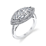 Julee - Marquise Shaped Double Halo Engagement Ring