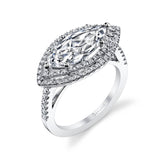 Julee - Marquise Shaped Double Halo Engagement Ring