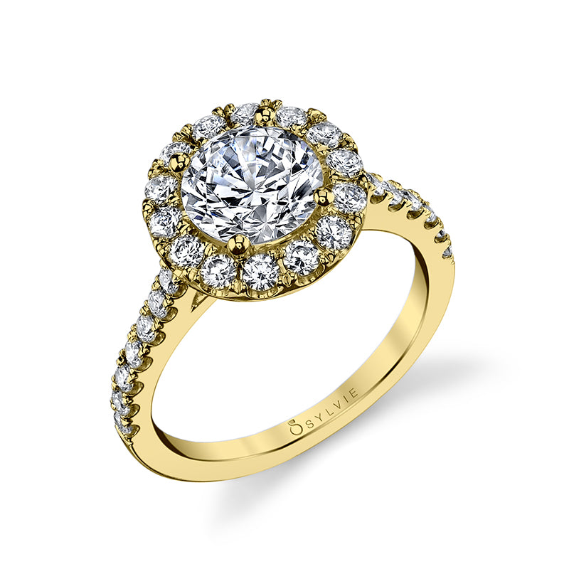 Round Cut Classic Halo Engagement Ring - Jacalyn