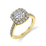 Cushion Cut Classic Halo Engagement Ring - Jacalyn