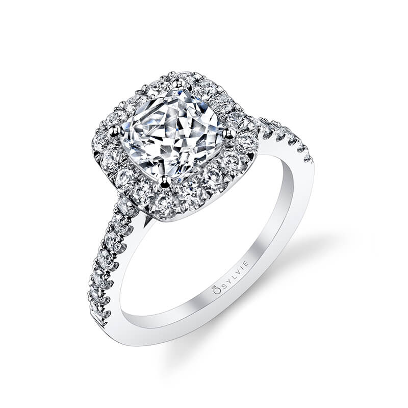 Cushion Cut Classic Halo Engagement Ring - Jacalyn